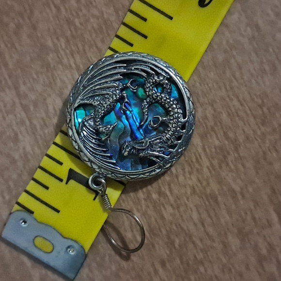 Abalone 925 Sterling Silver Phenix & Dragon Earrings - Picture 6 of 6